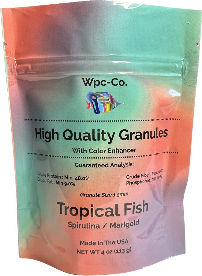Wpc-Co. Tropical Fish Food for Color Enhancement-Vibrant Colors Formula with Spirulina and Marigold Diet for Tropical Fish-Nourishment and Optimal Nutrition for Brilliant Coloration-1.5mm Granule - Image 3